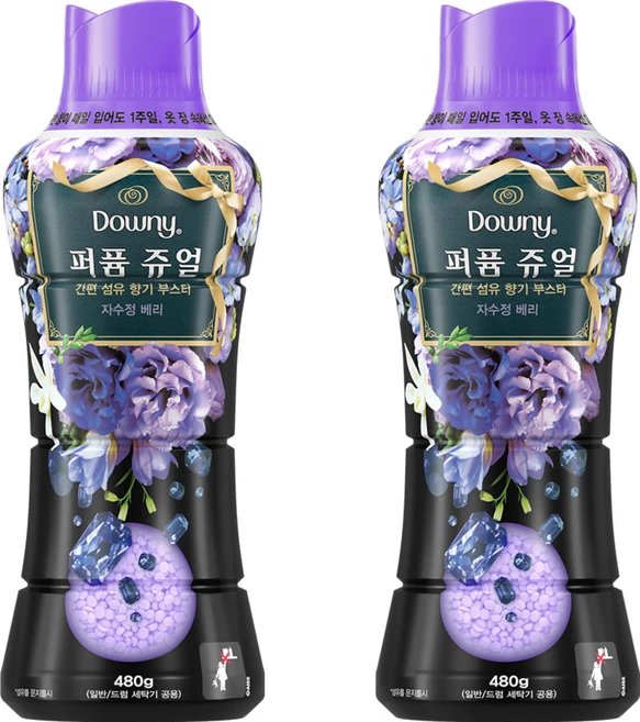 다우니 퍼퓸 쥬얼 자수정 베리 향기부스터, 480g, 2개 - 쿠팡