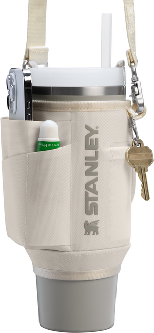 스탠리 올데이 캐리올 퀜처 H2.0 텀블러 스트랩백 887ml, 크림, 1개