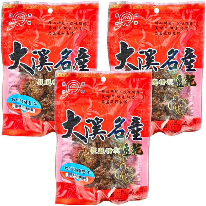 長松食品 四川辣味豆乾, 100g, 3包