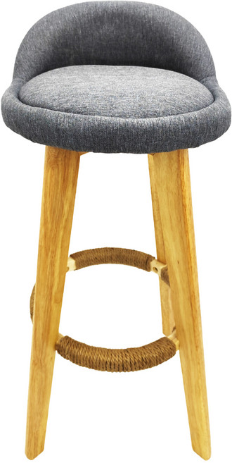 CFLY實木旋轉高腳椅-70高 吧台椅 實木椅腳穩固耐用 360度旋轉, 灰色, 1件