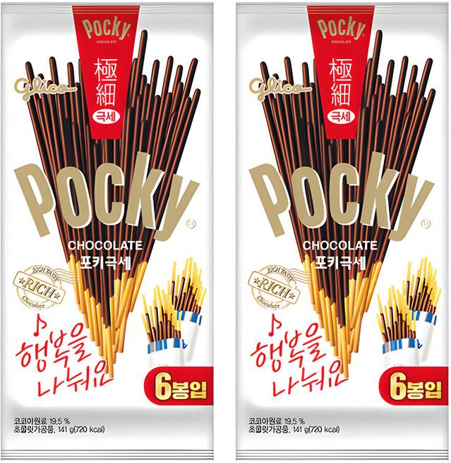 포키 극세 초코스틱, 141g, 2개