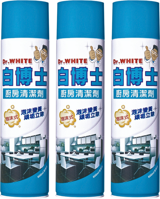 Dr.White 白博士 廚房清潔劑, 3瓶, 600ml