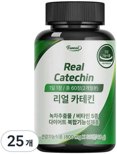 퍼니트 리얼 카테킨, 60정, 25개 - 쿠팡