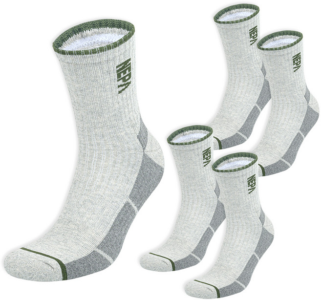 네파 남성용 하이브리드 쿠션 미들삭스 5켤레 세트, 라이트그레이, 1세트