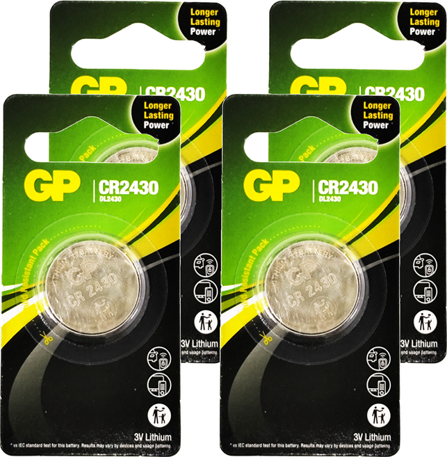 GP Batteries 超霸 CR2430 鋰電池, 4顆, 1入