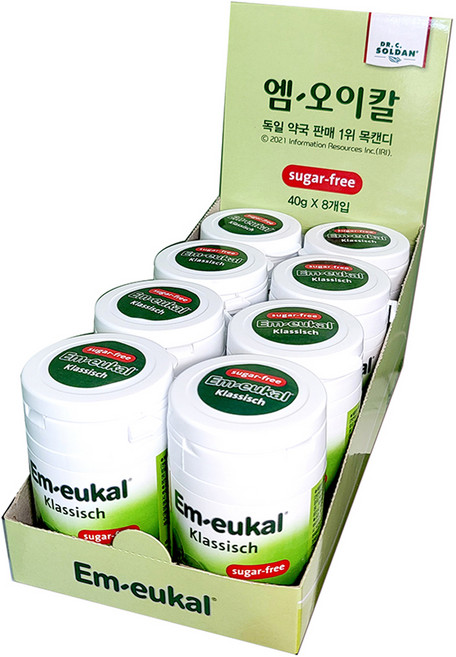 엠오이칼 클래식 무당 목캔디, 40g, 8개
