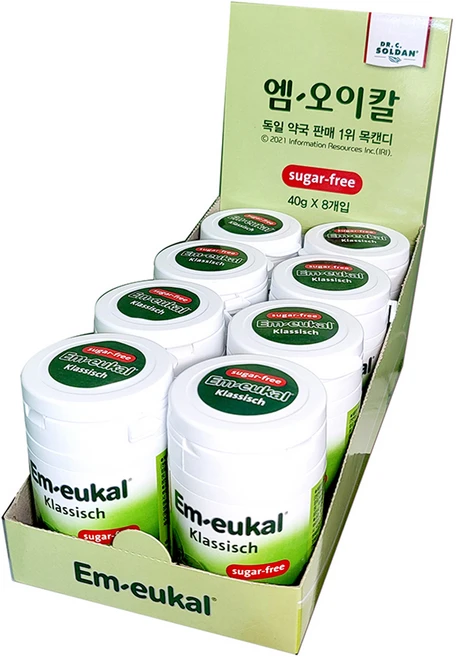 엠오이칼 클래식 무당 목캔디, 40g, 8개 - 쿠팡