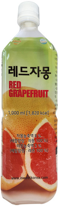 스위트코리아 레드자몽 액상, 1L, 1개