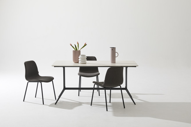 한샘 도노 어반 세라믹 식탁세트 와이드4인용 +슬림의자 4P 방문설치, 식탁(웜그레이), 의자(그레이), 일반의자 4