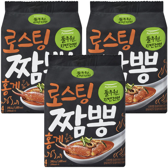 풀무원자연건면 로스팅 짬뽕 홍게 99.6g, 12개