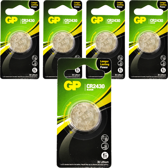 GP Batteries 超霸 CR2430 鋰電池, 5顆, 1入