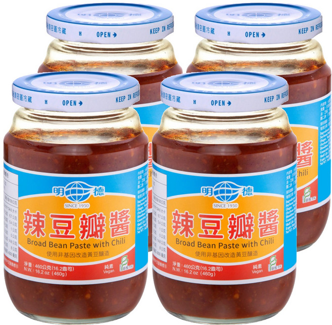 明德 辣豆瓣醬, 460g, 4罐