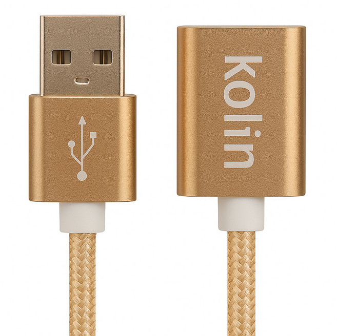 Kolin 歌林 USB公對母延長線, 300cm, 金色, 1個