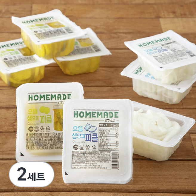 으뜸 생오이피클 100g x 4팩 + 생양파피클 100g x 4팩, 800g, 2세트