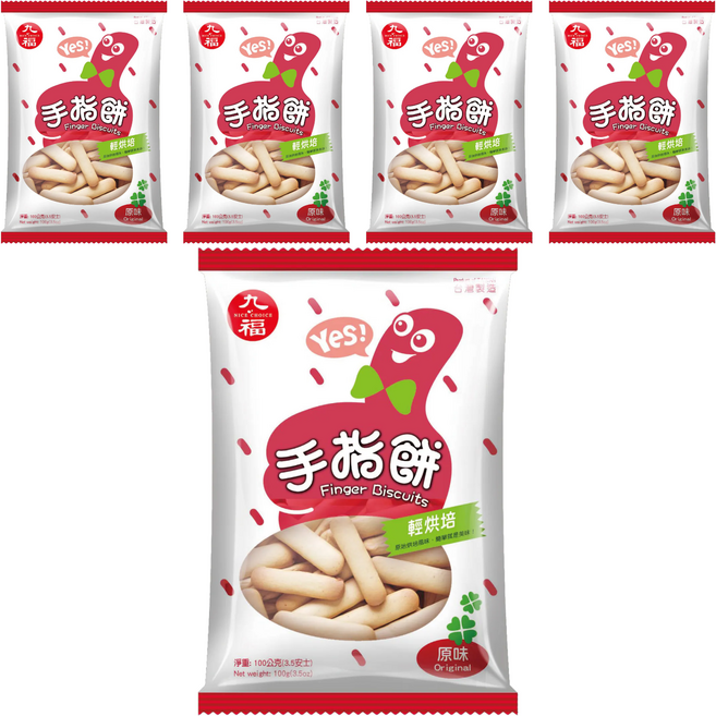 九福 手指餅, 100g, 5包