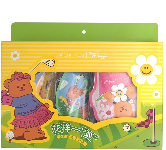 AMORTALS 爾木萄 wiggle wiggle 花樣一“夏”粉撲套盒, 什錦顏色, 1盒