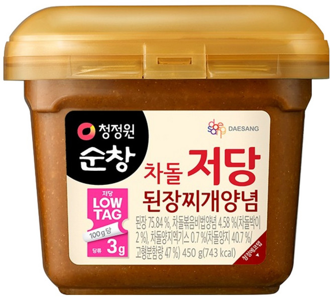 청정원순창 차돌 저당 된장찌개양념, 450g, 1개
