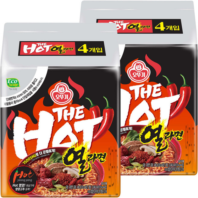 오뚜기 더핫 열라면 120g, 8개