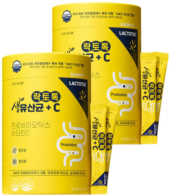 락토톡 생유산균 비타민C 60포, 120g, 2개