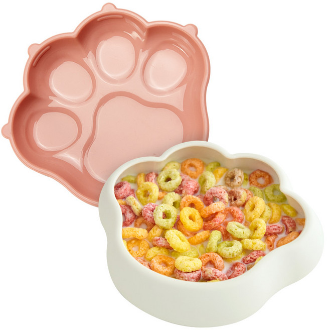 퍼기 유아용 냥냥 흡착볼 + 흡착뚜껑 세트, 1세트, 베리핑크