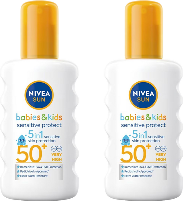 NIVEA 妮維雅 SUN 專業級防曬噴霧 敏弱益膚 SPF50+, 200ml, 2瓶