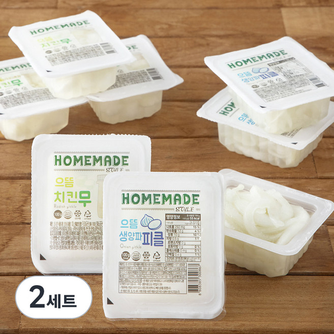 으뜸 치킨무 100g x 4팩 + 생양파피클 100g x 4팩, 800g, 2세트