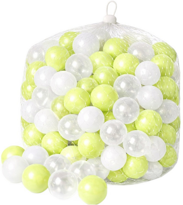 조이올리 유아용 볼풀공 7cm 대용량 100p, 그린+화이트, 1세트