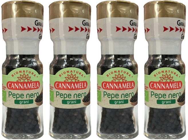 칸나멜라 유기농 흑후추 그라인더, 28g, 4개