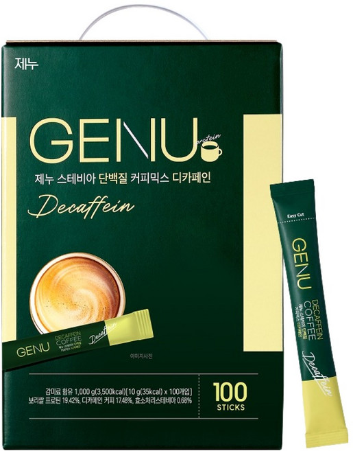 제누 스테비아 단백질 디카페인 커피믹스, 10g, 100개입, 1개