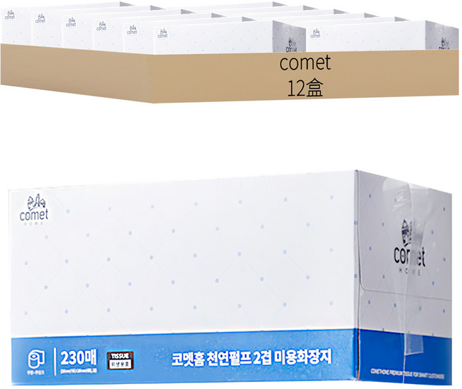 comet 雙層紙漿面紙, 1入, 12盒