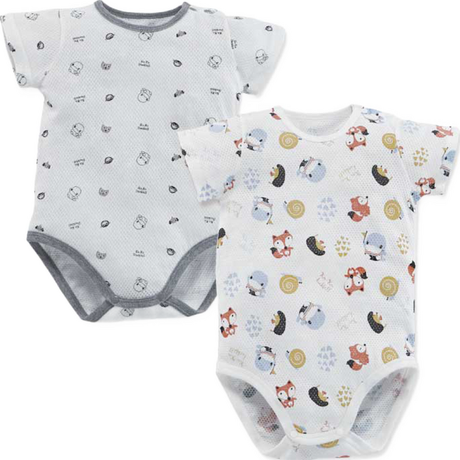 KU.KU Duckbill 酷咕鴨 洞洞包屁衣 0-6個月 2件