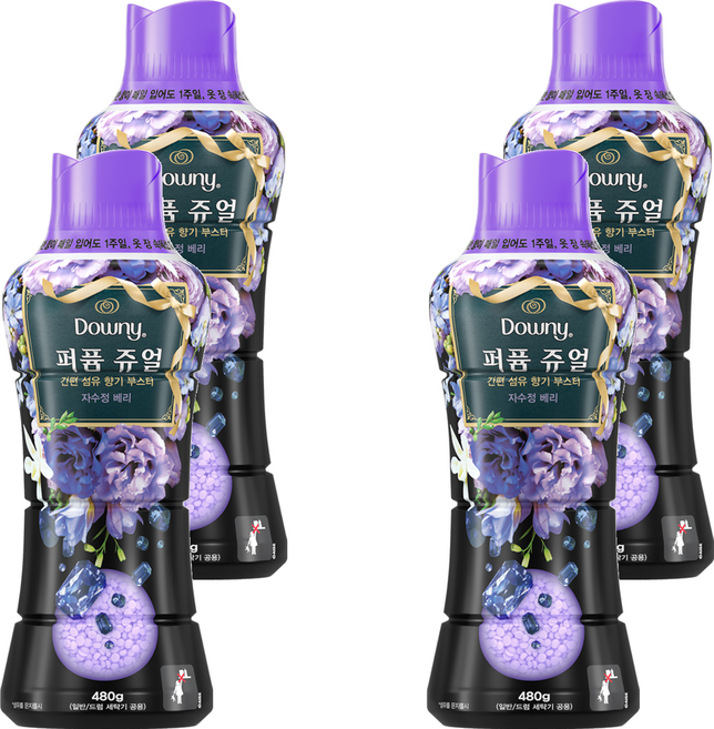 다우니 퍼퓸 쥬얼 자수정 베리 향기부스터, 480g, 4개