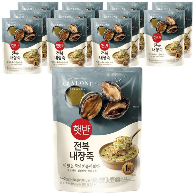햇반 전복 내장죽, 420g, 12개