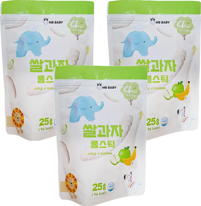 MB BABY 萌寶寶米棒, 蘋果香蕉, 25g, 3包
