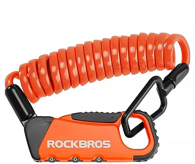 ROCKBROS 洛克兄弟 輕巧質感密碼鎖, 1個, 亮橘灰
