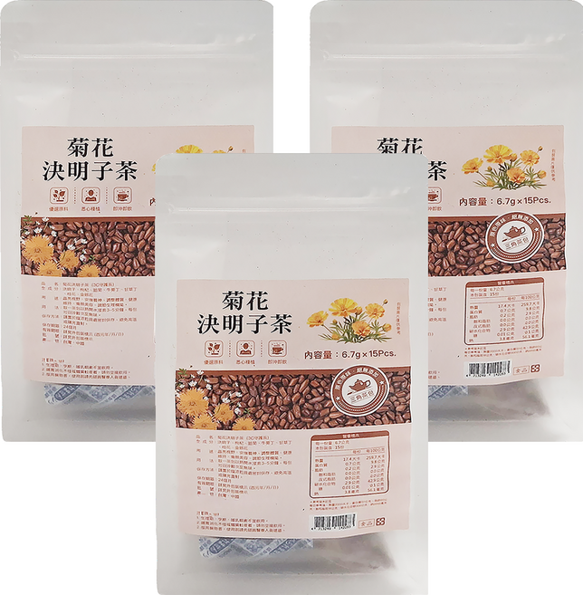 仁濟中藥 菊花決明子茶 3C守護茶, 6.7g, 15包, 3袋
