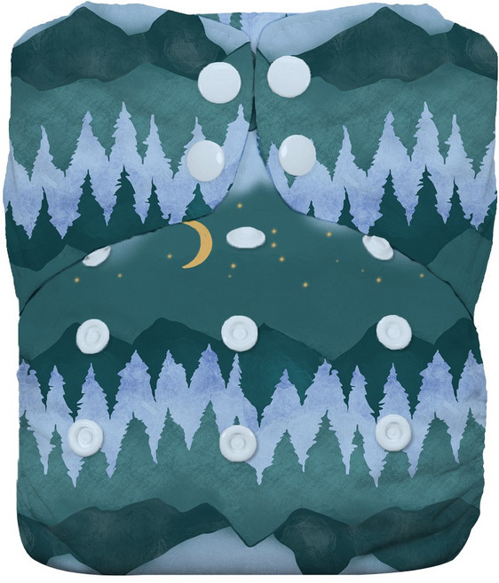 THIRSTIES 成長型一體式 AIO布尿布 有機棉 壓扣 Mountain Twilight, 1件