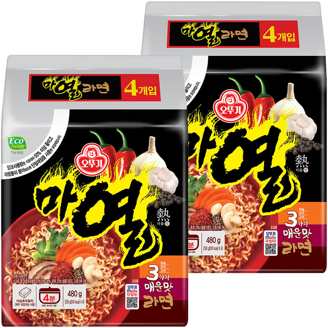 오뚜기 마열라면 120g, 8개
