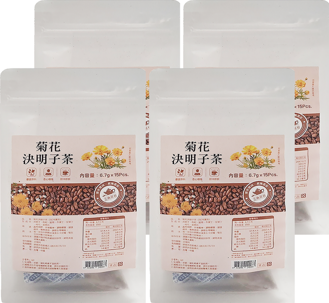 仁濟中藥 菊花決明子茶 3C守護茶, 6.7g, 15包, 4袋