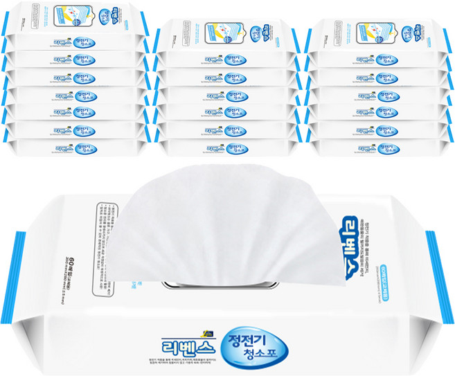 리벤스 정전기 청소포 60매, 20개