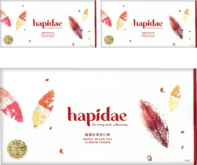 hapidae 蜜香紅茶杏仁餅, 220g, 3盒