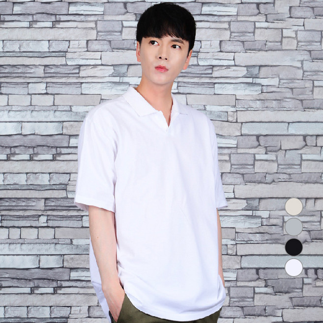 타운클로 통기성 오버핏 PK카라 반팔티