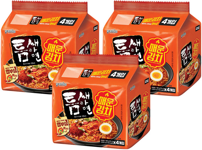 틈새라면 매운김치 120g, 12개