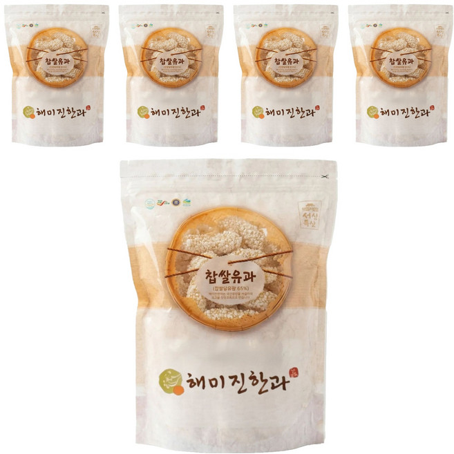 국내산쌀과 생강 조청으로 만든 달콤바삭한 찹쌀유과, 250g, 5개