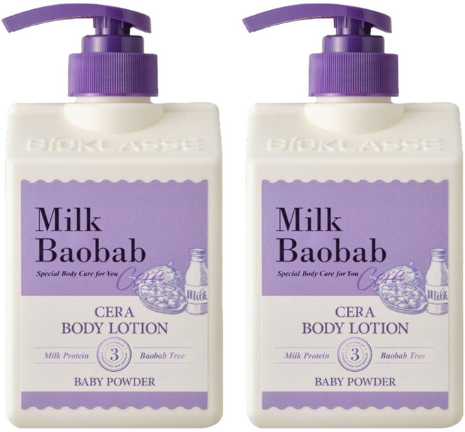 밀크바오밥 세라 바디로션 베이비파우더, 600ml, 2개