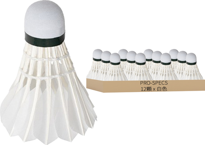 PRO-SPECS 羽毛球 Hawk 2000, 白色, 12個, 1組