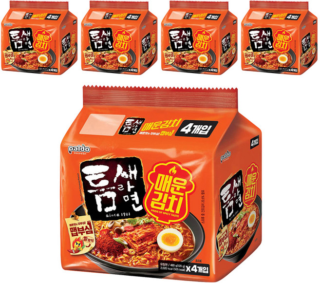 틈새라면 매운김치 120g, 20개