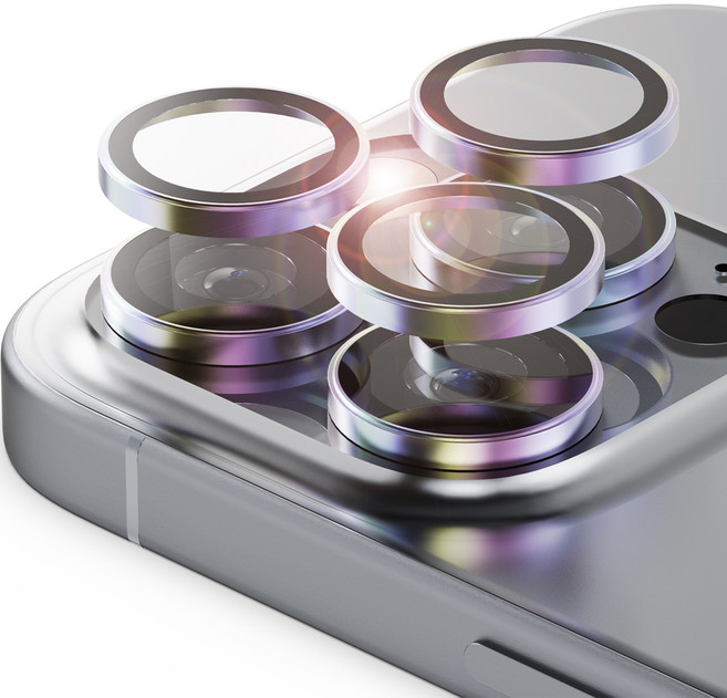 누아트 후면 카메라 렌즈 메탈 링 강화유리 보호필름 2p, 1세트