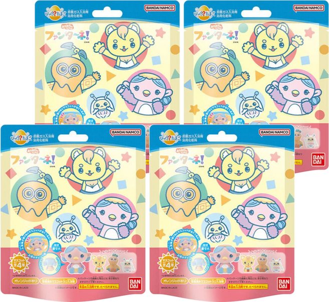 BANDAI 芬達 轉蛋沐浴球 內含小物件 適合3歲以上兒童, 100g, 4個