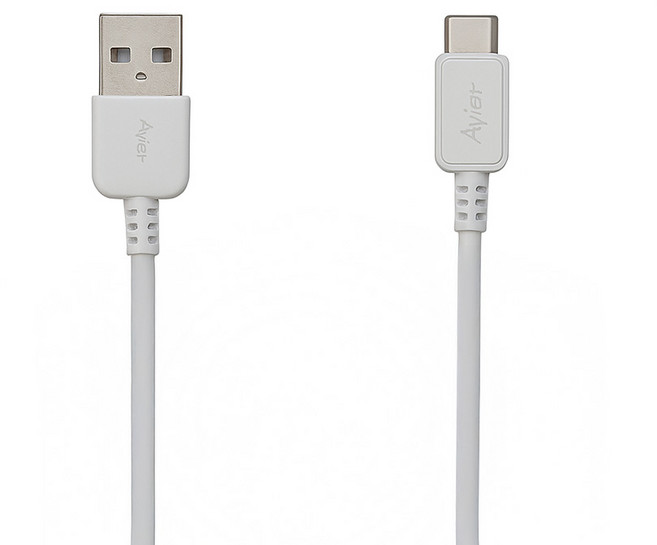 Avier COLOR MIX USB A-USB C 高速充電傳輸線, 1m, 白色, 1條